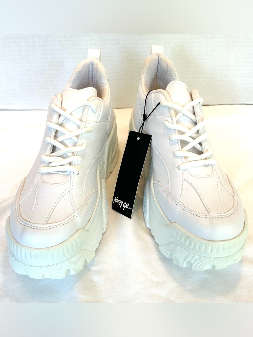 Nasty Gal Chunky White Platform Sneakers. Women's Size 8.5